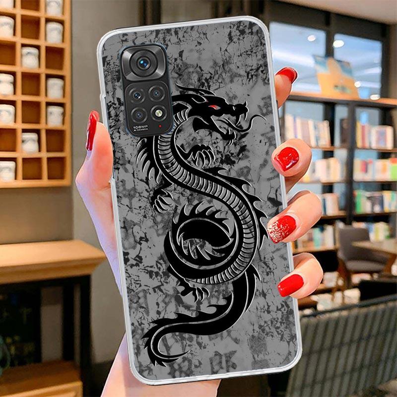 Asian Dragons Animal Tattoo Cover Phone Case For Xiaomi Redmi Note 15 14 13 12 11 10 Pro Plus 14S 12S 11S 11T 11E 10S Soft Funda
