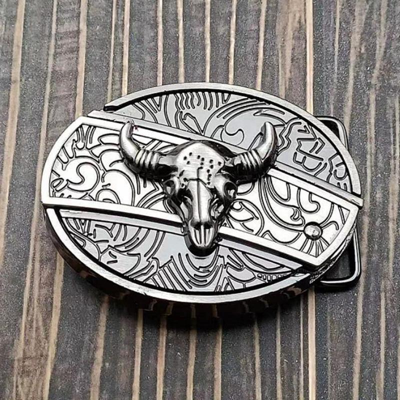Vintage Metal Belt Buckle For Men Punk Western Cowboy Waist Strap Stylish Engraved Animal Buckle Novelty Buckles Accessories