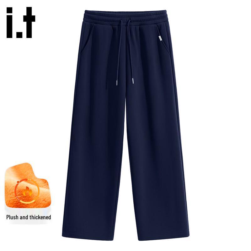 Fingercroxxit Men's Fleece-Lined Straight-Leg Casual Pants
