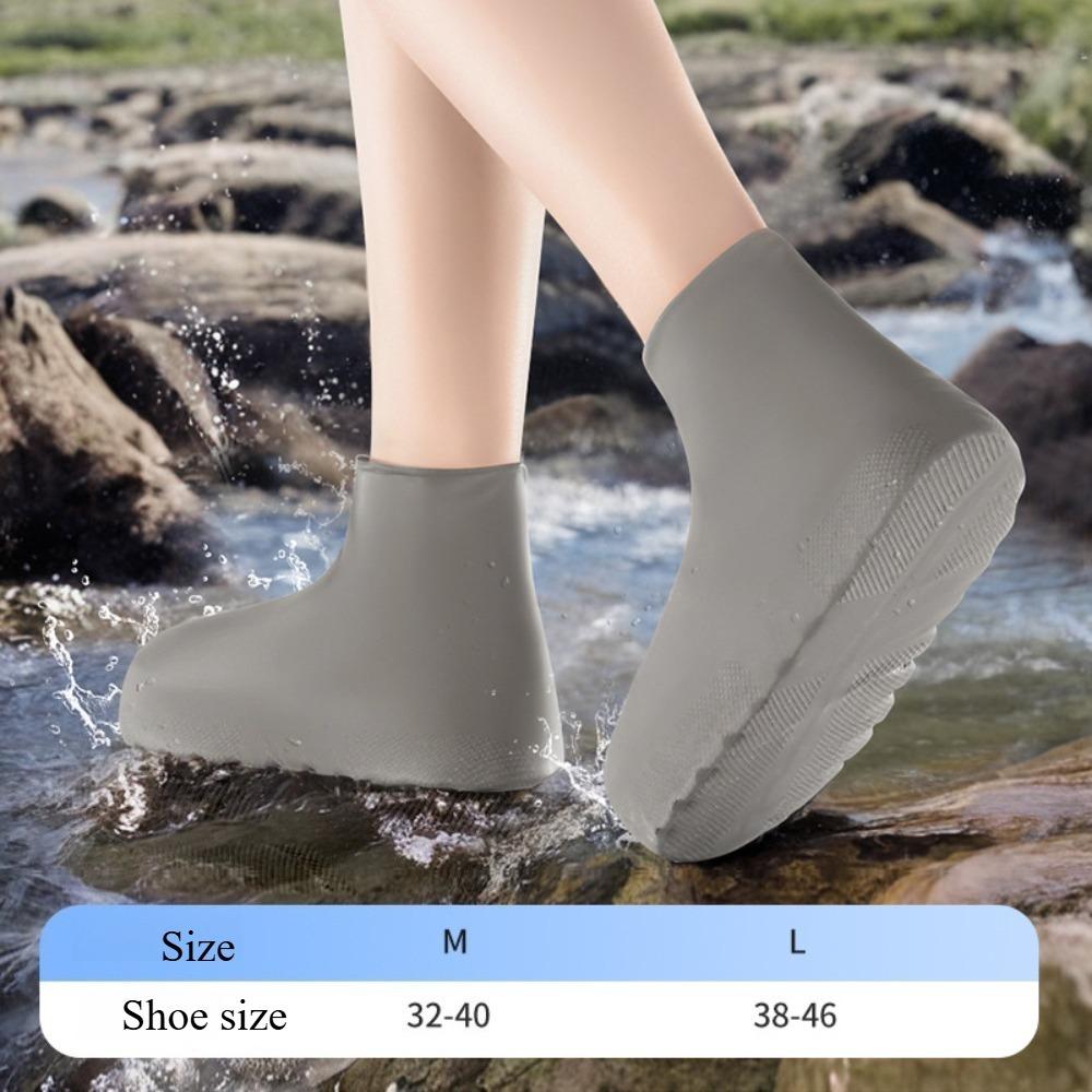 5 Pairs Latex Waterproof Shoe Cover Anti Slip Rain Boots Thickened Wear Resistant Outdoor Rainproof for Men Women Rain Cover
