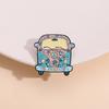 Creative Cartoon Car Alloy Badge Cute Colorful Travel Bus Brooch Fashionable Accessory For Bags And Clothing