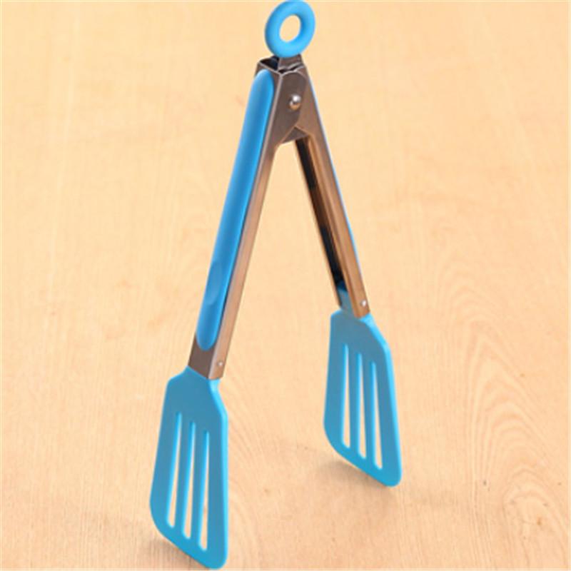 1Pc Stainless Steel Food Tong Dessert Pastry Tweezer BBQ Clip Salad Nylon Shank Cooking Clamp Kitchen Baking Tool