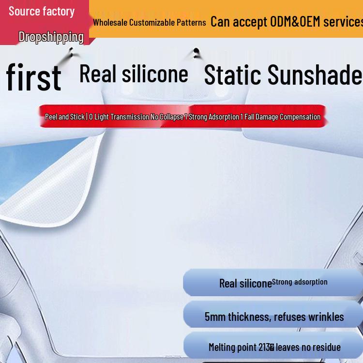 Tesla Model Y/3 Sunroof Heat Insulation Sunshade - Silicone, Electrostatic Adsorption