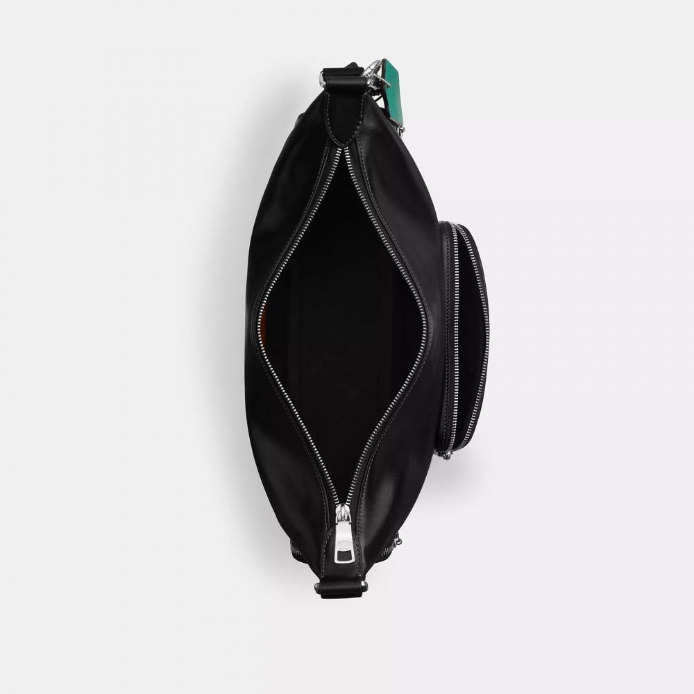 Coach Finn Crossbody Bag With Pockets And Charms Silver Black