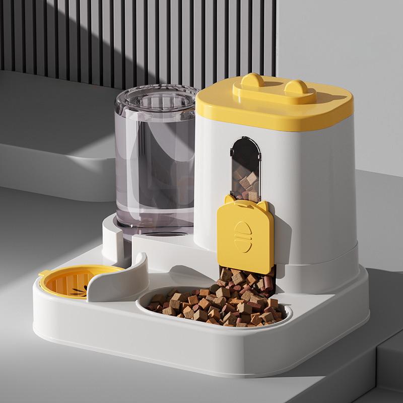 2026 New Automatic Pet Feeder and Water Dispenser Combo Dry Wet Separation Cat Bowl Dog Food Waterer with 1600ML Capacity