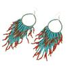 Bohemian Tassel Pendant Earrings with Rice Beads