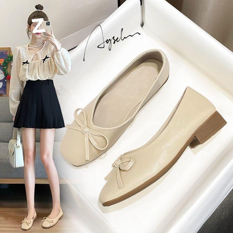 Mary Jane small leather shoes women's low-heeled real soft leather single shoes women's versatile student flat women's shoes