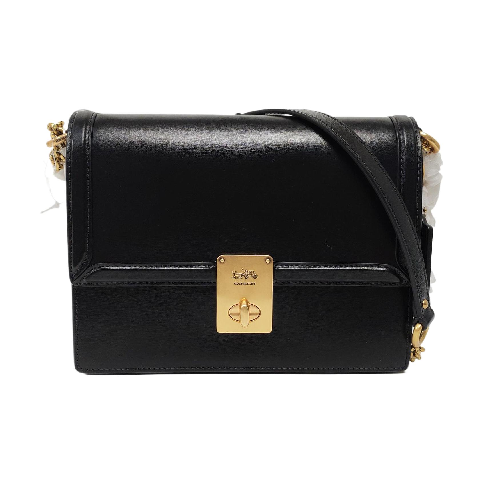 [Pre-Owned] Black Leather Shoulder Bag - Excellent #1SI6ZAQ ONE SIZE