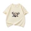 Bawełniany T-shirt dla dzieci Uroczy nadruk z wyłaniającym się koalą Okrągły dekolt Krótki rękaw Koszulka Casual Oddychająca Chłopcy Dziewczynki Letnie Topy