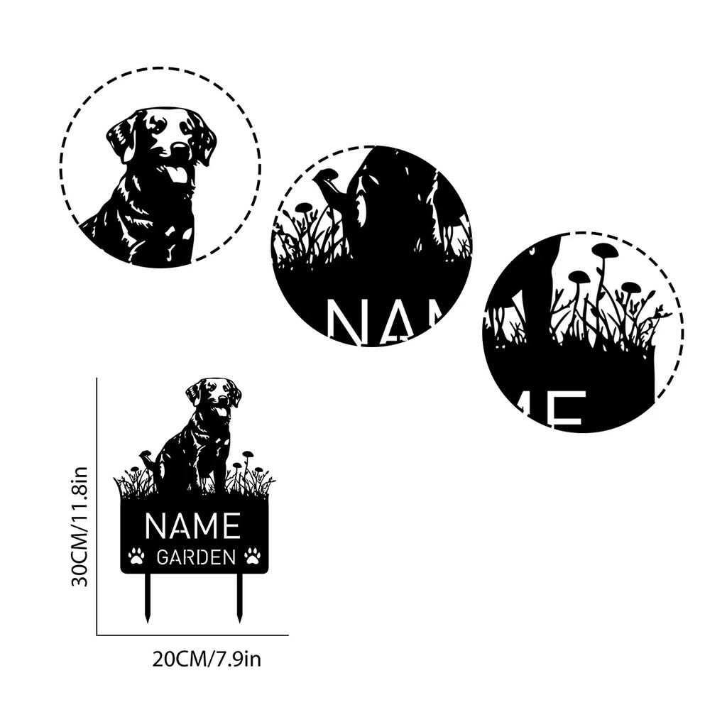 Custom Chesapeake Bay Retriever Dog Memorial Garden Stake Personalized Pet Grave Marker Metal Sign Outdoor Decor
