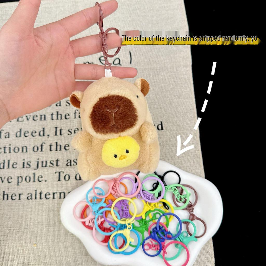Capybara Plush Toy Keychain – Cute Stuffed Animal Backpack Clip