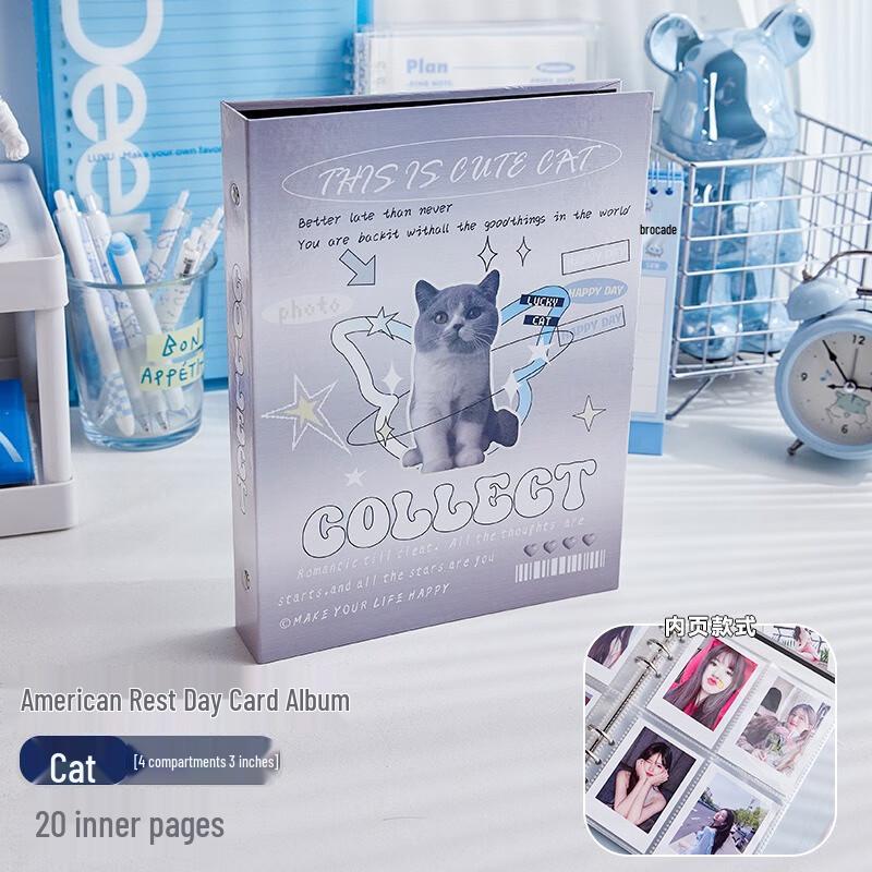 Fumede 3-inch Loose-Leaf 4-Grid Photo Album for Instant Photos (2-Pack)