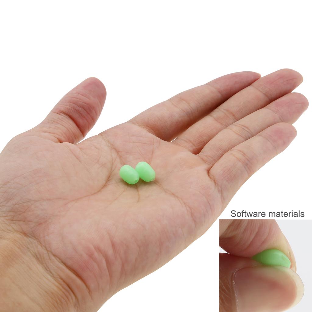 100Pcs Cylindrical Luminous Soft Fishing Beads 5 Optional Sizes 5.2mm 6.2mm 7.2mm 8.3mm 10mm Practical Sea Fishing Tackle Accessories