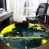 1pcCyberpunk Office Round Area Rug, Indoor Mat Suitable For Office, Under Office Chairs Bedroom Living Room Home Decor, Room Deco