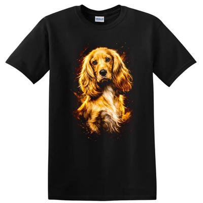 Dog Lover T Shirt Cocker Spaniel Portrait Bright Colors Artistic Tee