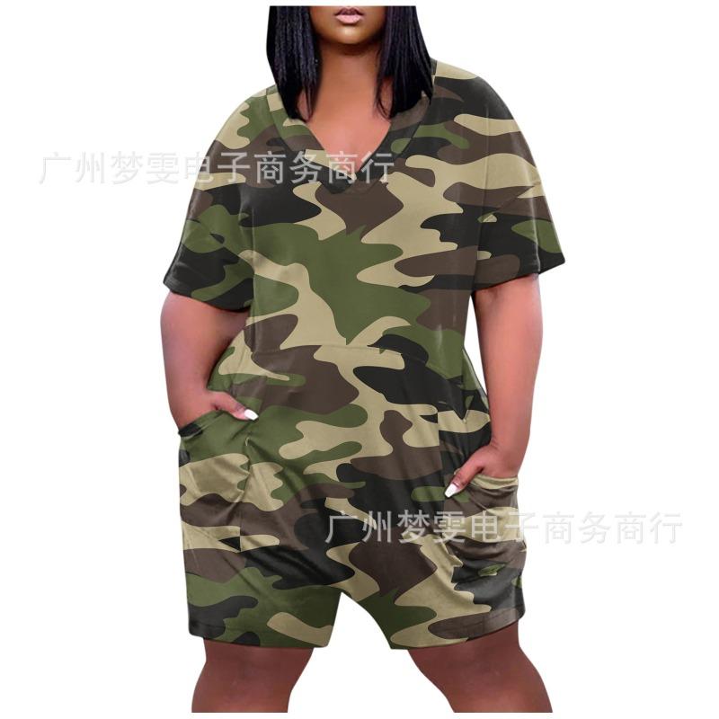 Women's, Printed Fashion Casual Street Wear Jumpsuit Shorts