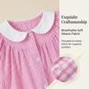 Children'S College-Style Fashionable Plaid Short-Sleeve Woven Cotton Summer Dress