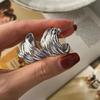 Huitan Luxury Glossy Hoop Earrings for Women Versatile Modern Graceful Piercing Accessories Hot Daily Office Party Gifts