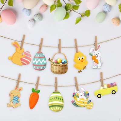 Enfeites de Páscoa para pendurar, decorações de árvores, pingentes fofos para ambientes internos e externos