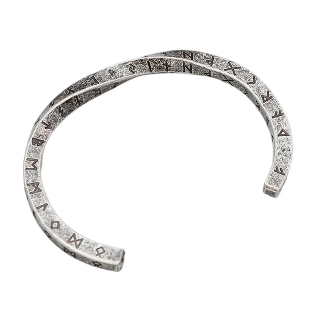 Men's Stainless Steel Rune Bracelet Simple Scandinavian Rune Cuff Bracelet Men's Personality Nordic Jewelry Gift