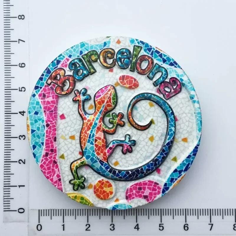 Barcelona, Spanien Mosaik Tourismus Gedenk Dekorative Handarbeiten Magnetischer Kühlschrankmagnet für Kühlschrankdeko