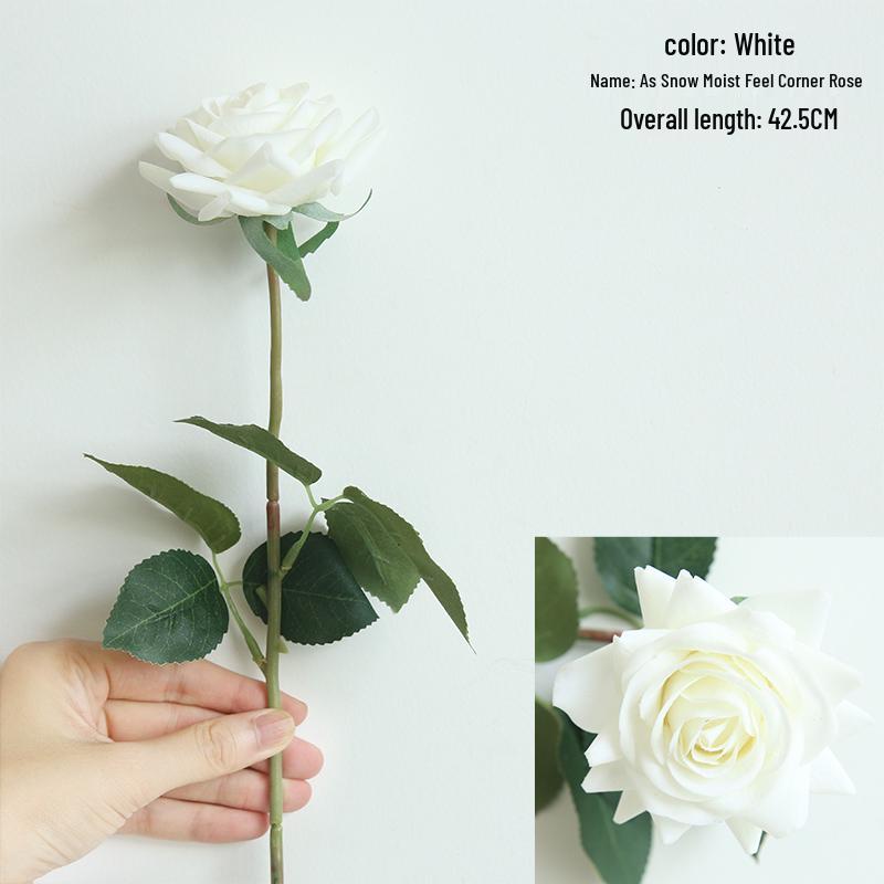 Single Stem Artificial Rose Arrangement for Home Décor - Silk Floral Display