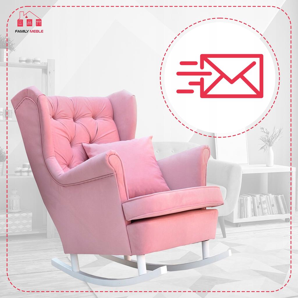 Scandinavian Wingback Rocking Chair Gaja Family Furniture Heather Pink Living Room