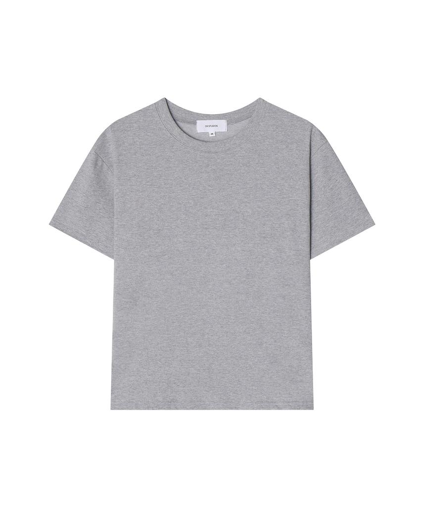 OX STUDIOS Essential Crop T-Shirt (Melange Grey)