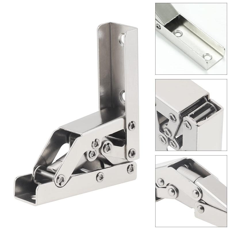 2pcs/set 90/180 Degree Self-Locking Folding Hinges Steel Folding Brackets Table Legs Hidden Hinge Flat Extension Support Bracket