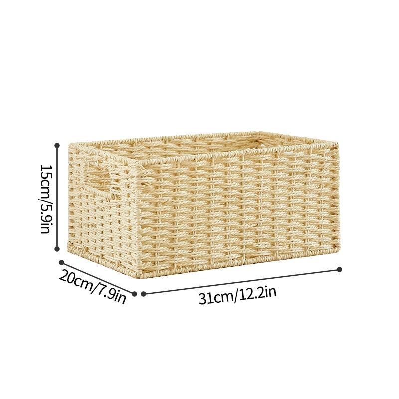 

Woven Storage Basket Large Sundries Snack Toy Organizer Basket Wardrobe Closet Organzier Clothes Storage Box Home Organization