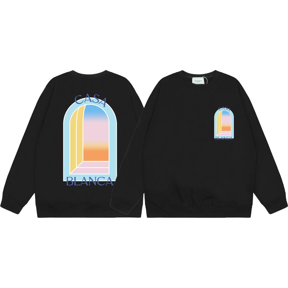 Grenzüberschreitende trendige Marke Casablanca Casablanca Buchstabe gemaltes Print 380g Herren- und Damen- Rundhals-Pullover