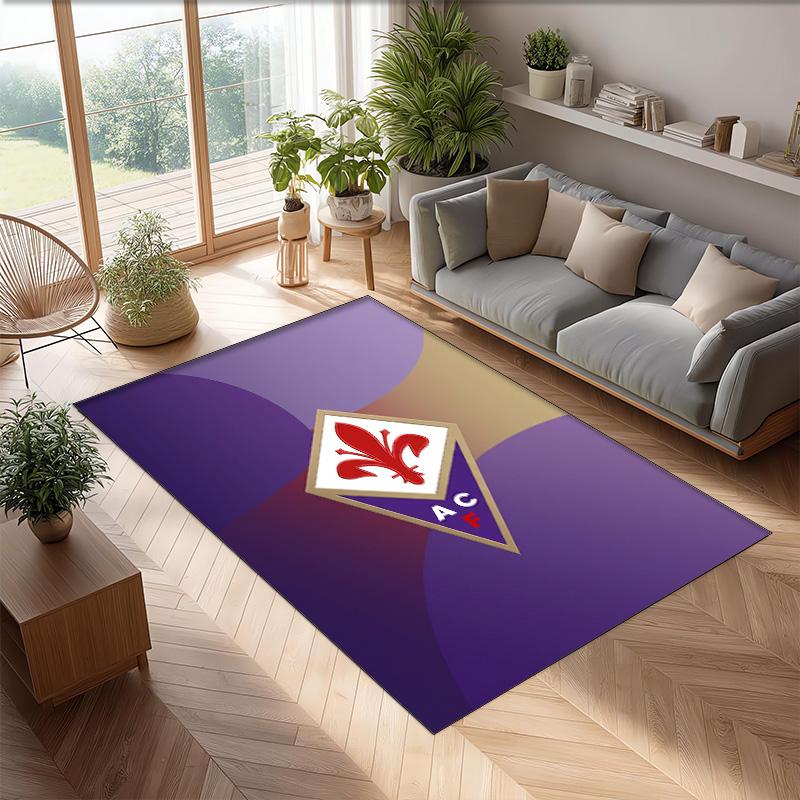Fiorentina FC Soccer Football Pattern Soft Area Rug Non Slip Indoor Floor Carpet Sports Decor Mat for Bedroom