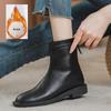 Fashion 2025 Autumn Winter Fashion Women's Ankle Boots Low Heels High Quality Leather Female Short Shoes Elegant Casual Women Boots
