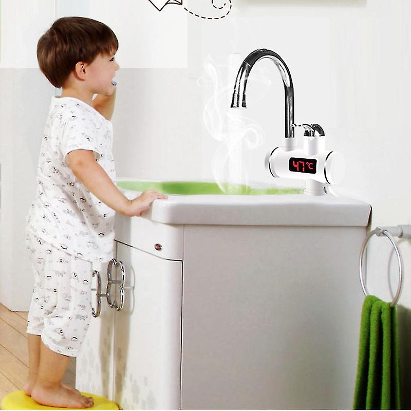 360 Degree Electric Water Heater Faucet Kitchen Fast Heating LED Brand New