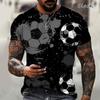 Men's T-shirt loose casual new playing cards printed tops men's large size T-shirt