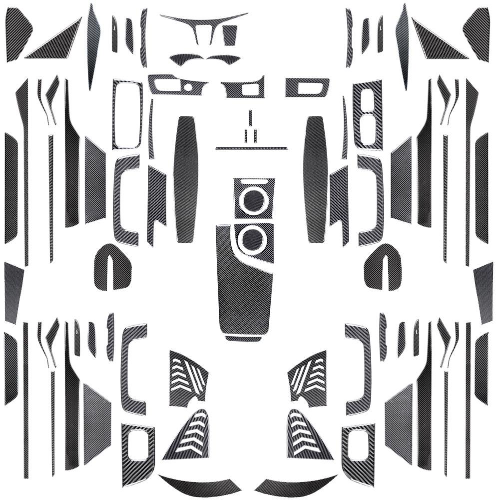 Black Car Interior Decoration Protection Carbon Fiber Sticker For Porsche Taycan 2019-2025 Auto Styling Accessories