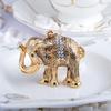Keychain Pendant 3D Cartoon Elephant Design Sparkling Rhinestones Inlaid Key Chain with Lobster Clasp Key Ring Bags Accessories