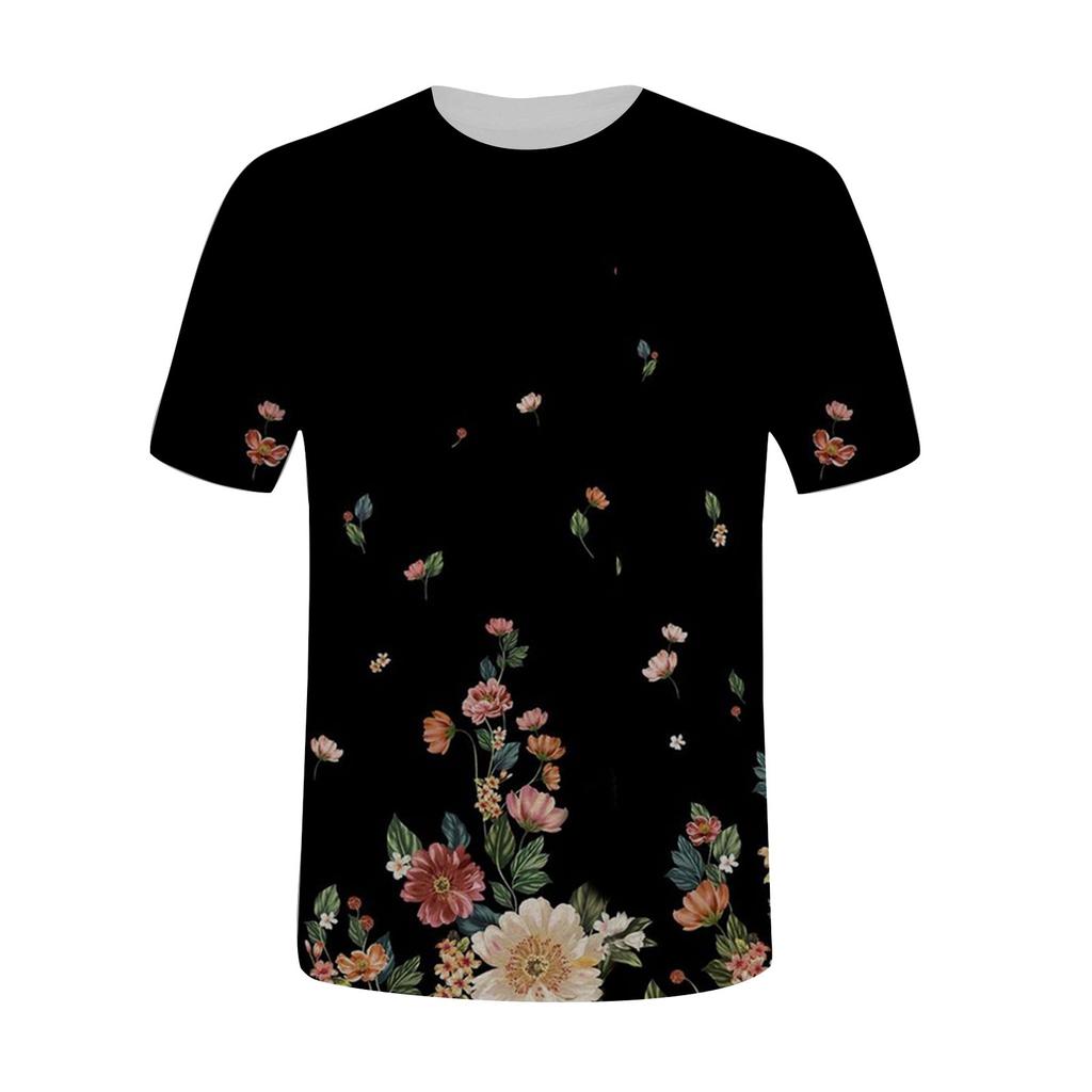 Women's Fashion Casual Comfortable Printed O-Neck Short Sleeve Top Blouse