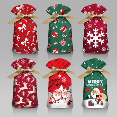 Sac de Bonbons de Noël Sac Cadeau Père Noël Décoration de Noël pour la Maison Flocon de Neige Noël Sac Cadeau Emballages de Noël Porte-Cadeaux Nouvel An
