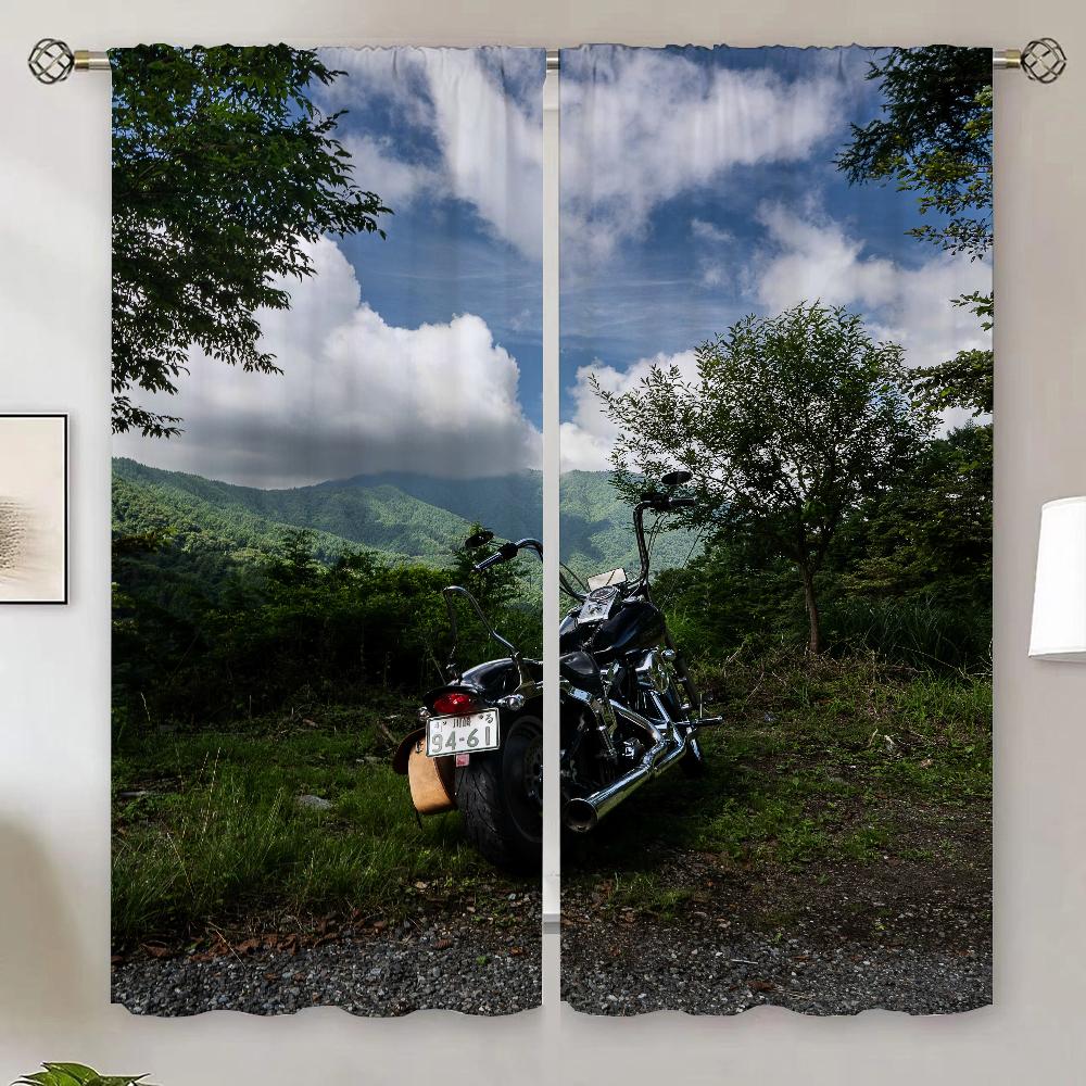 Motorcycle GP Mountain Biking Shades Modern Home Decoration Outdoor Curtain for Quarto Ready Curtains Cheap Living Room Curtains