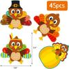 Treasure Cove Thanksgiving Turkey Cutouts Turkey Bulletin Board Decorations for Fall Classroom Decoration 45Pcs