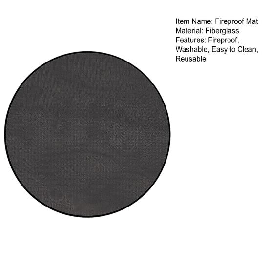 Fireproof Mat Outdoor Camping Round Grill Pad Oil-Proof Water-Resistant Reusable Wood Burning Fire-Pit Grill Mat