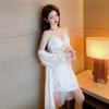 New women's sexy suspender two-piece set women's summer fashion thin ice silk suspender skirt lace edge pajamas