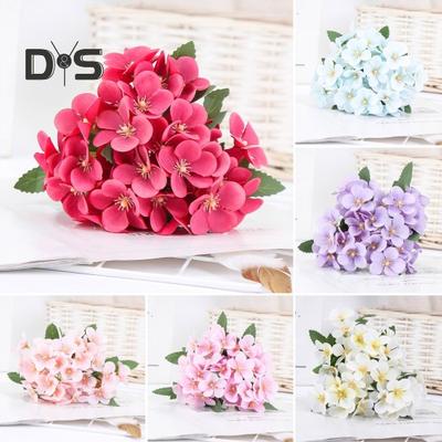 Artificial Begonia Flower Branch with Stem 5 Fork 35 Head Home Wedding Party Faux Crabapple Flower Floral Arrangement Indoor Outdoor Decoration Photo