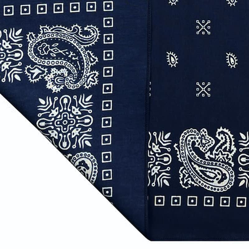 Trifong bandana navy paisley 100% cotton 55cm x 55cm