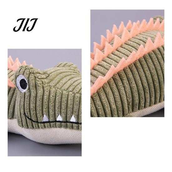 Aggressive Chewers Toys for Dogs Corduroy Crocodile Dog Toy, Squeaky Plush Chew Soft Cute Animal Shape Stuffed Small To Medium Biting, Interactive