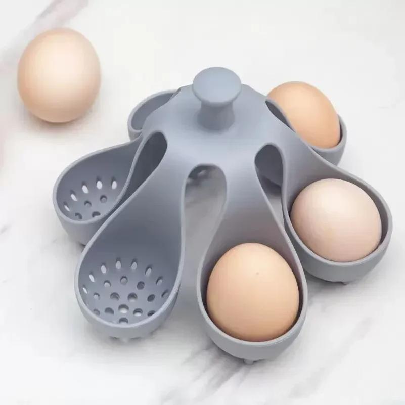 Silicone Egg Cooker High-Temperature Resistant Silicone Steaming Eggs Boiler for Home Quick Breakfast Prep Kitchen Tools