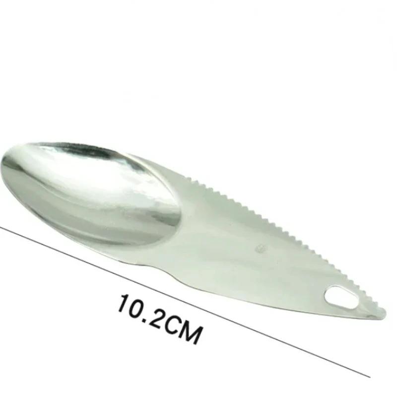 Stainless Steel Kiwi Blade Kiwifruit Cut Spoon Peeling Dig Spoon Serrated Blade for Shop Kitchen Home Outdoor Gadgets