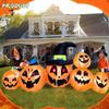 8 FT Halloween Inflatable Decoration Ghost Pumpkin Band Decorations Outdoor Holiday Decor, LED Lights Blow Up Party Decoration