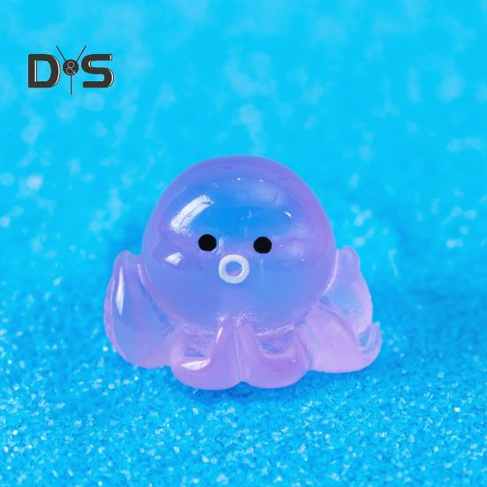 32 de bucăți mini figurine de caracatiță care strălucesc în întuneric din rășină Statui de caracatiță în miniatură pentru grădini cu zâne, acvarii, artizanat